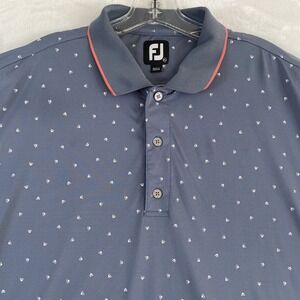 FootJoy Golf Polo Shirt Top Men Sz XL Grey All Over Pattern Performance